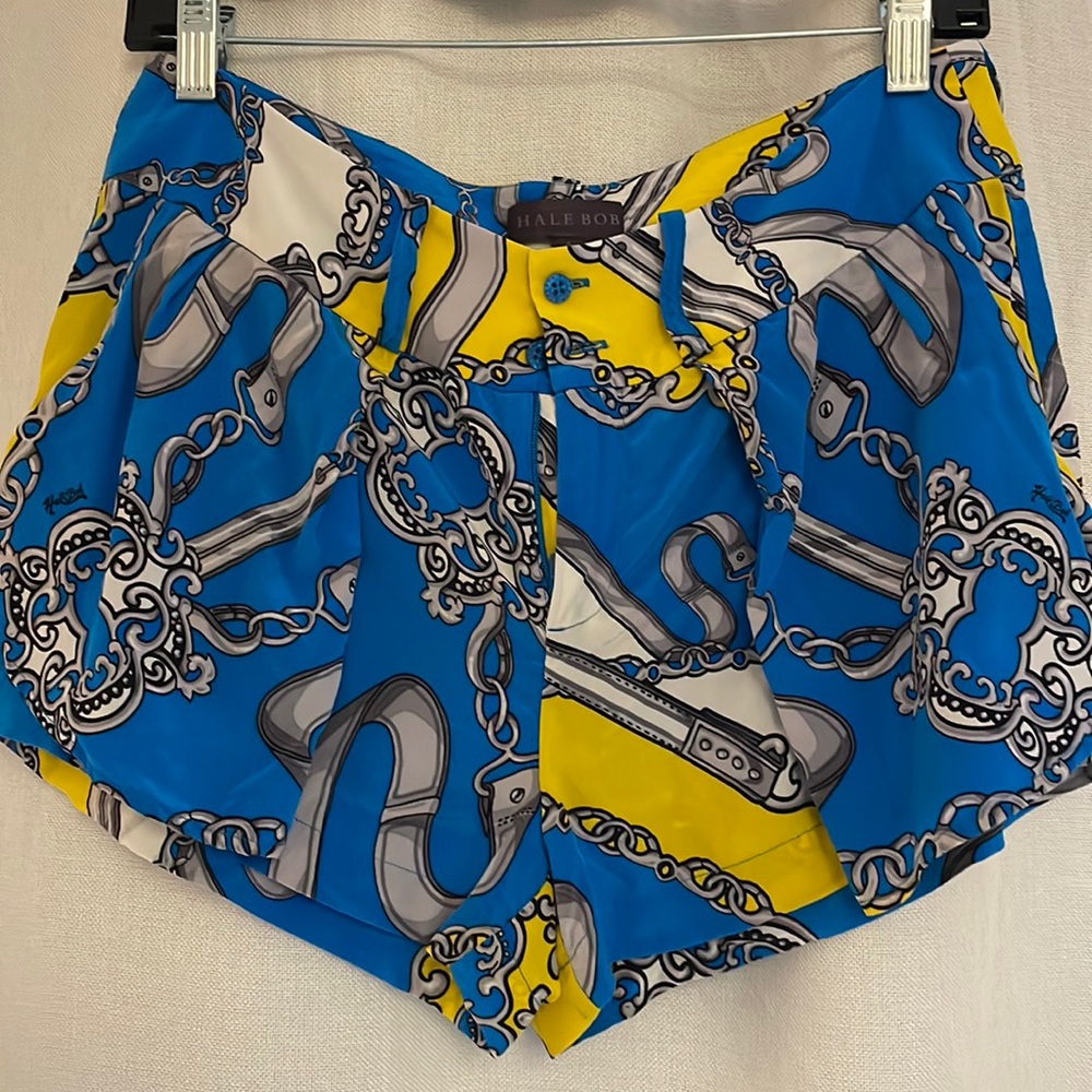Hale Bob 100% Silk Scarf Print Shorts Colorful